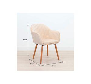 Pack de 4 Butacas Sitial Poltrona Diamante Terciopelo Acolchado - Beige