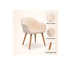 Pack de 4 Butacas Sitial Poltrona Diamante Terciopelo Acolchado - Beige