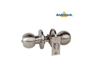 CERRADURA ANDESLOCK POMO-DORMITORIO / BAÑO AA44-ACERO INOXIDABLE