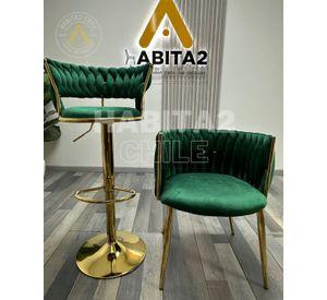 PACK 4 TABURETE ELEGANTE QUEEN BASE DORADA