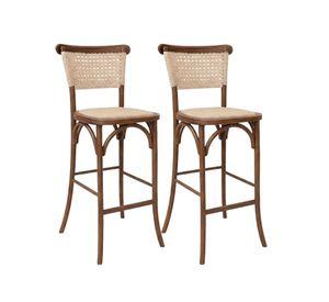 Pack 2 Taburetes de Madera y Yute 66 cm Greta