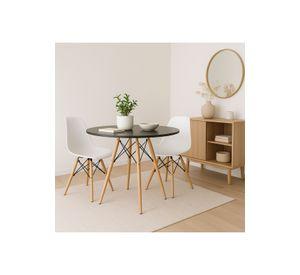 Mesa de Comedor Eames 80cm redonda - Negra