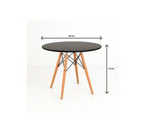 Mesa de Comedor Eames 80cm redonda - Negra