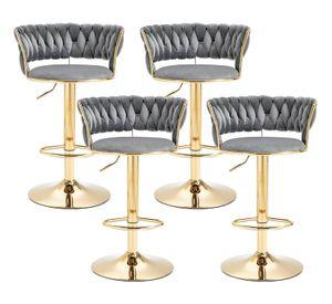 PACK 4 TABURETE ELEGANTE QUEEN BASE DORADA