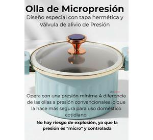 Olla de Micro Presión Antiadherente Capacidad 12 Litros Color Azul Claro