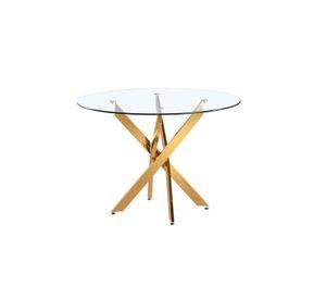 MESA AUXILIAR DE CRISTAL CON BASE DORADA DUBAI