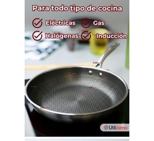Sartén Acero Inoxidable Antiadherente 28cm Para Freír Saltear