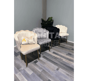 SILLA SITIAL FANCY DE TOCADOR PARA USO DOMESTICO CON RESPALDO