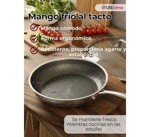Sartén Acero Inoxidable Antiadherente 28cm Para Freír Saltear