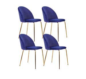 PACK 4 SILLAS O SITIALES GOLD II PARA COMEDOR ACOLCHADA CON PATAS DORADAS Y UN ELEGANTE DISEÑO