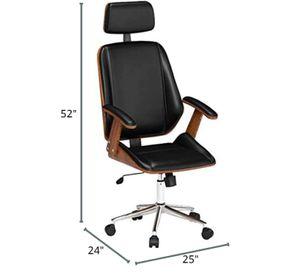 SILLA DE ESCRITORIO TAYLOR ASIENTO ECOCUERO APOYABRAZOS RESPALDO MADERA