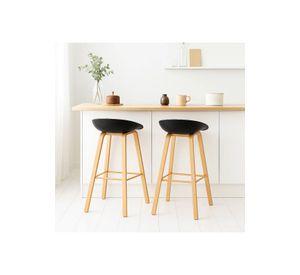 Pack de 2 Taburetes Piso Bar Nordic - Negro