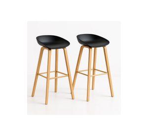 Pack de 2 Taburetes Piso Bar Nordic - Negro