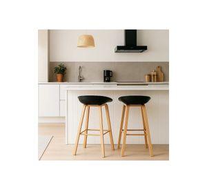 Pack de 2 Taburetes Piso Bar Nordic - Negro