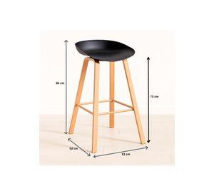 Pack de 2 Taburetes Piso Bar Nordic - Negro