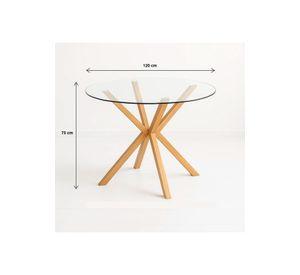 Mesa de comedor redonda de vidrio Cross 120cm