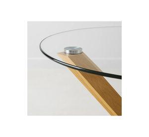 Mesa de comedor redonda de vidrio Cross 120cm