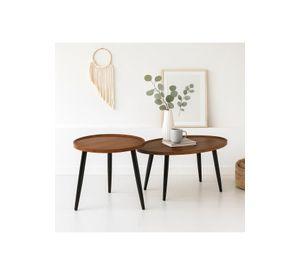 Set de Mesas de Centro Nido - Diseño Moderno de Madera y Metal