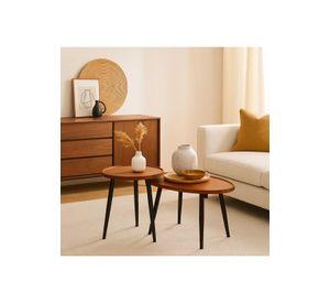 Set de Mesas de Centro Nido - Diseño Moderno de Madera y Metal
