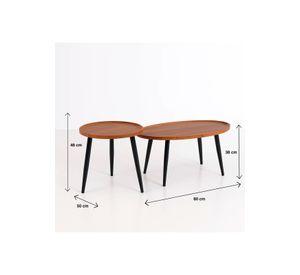 Set de Mesas de Centro Nido - Diseño Moderno de Madera y Metal