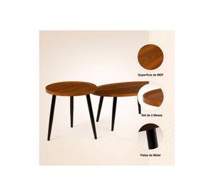 Set de Mesas de Centro Nido - Diseño Moderno de Madera y Metal