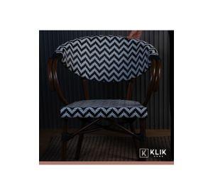 Pack de 4 Sillas Bistro Parisina Textileno enrejado con reposabrazos - Blanca con negro