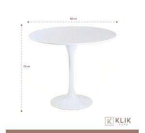 Comedor Mesa Tulip blanca 80cm + 4 sillas Windsor blanca