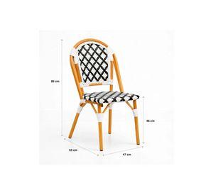 Silla de Jardín Parisina con Diseño Geométrico Trenzado