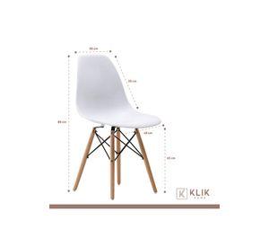 Comedor Mesa Eames Negra Redonda 80cm + 4 Sillas Eames Blancas