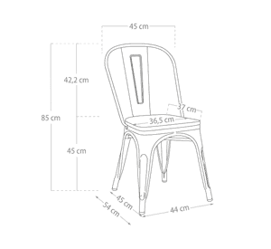 PACK 2 SILLAS TOLIX CON ASIENTOS DE MADERA ESTRUCTURA METALICA