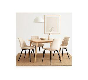 Pack de 4 Sillas de Comedor Macron Acolchada Terciopelo - Beige
