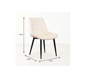Pack de 4 Sillas de Comedor Macron Acolchada Terciopelo - Beige