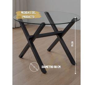 Mesa de Vidrio Redonda X Black 110 cm