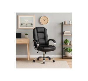 Silla de Oficina Ejecutiva Magnus Cuero Sintético - Negro