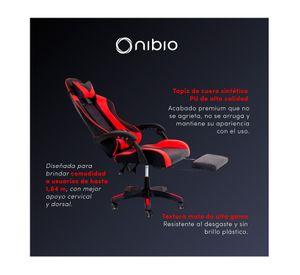 Silla Gamer Nibio GC035 Reclinable 160° Apoya Pies Roja