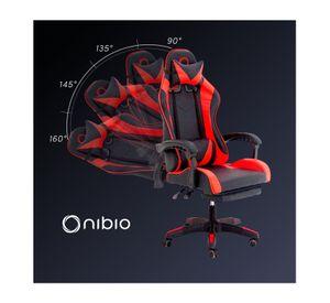 Silla Gamer Nibio GC035 Reclinable 160° Apoya Pies Roja