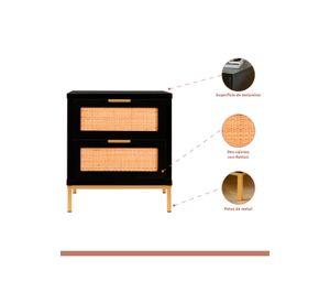 Velador Rattan Dark Dos Cajones