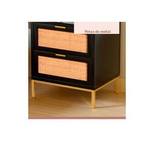 Velador Rattan Dark Dos Cajones