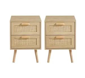 PACK 2 VELADORES DE MADERA CLARA