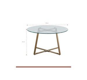 Mesa de centro para living de vidrio y metal 80cm