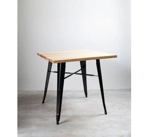MESA 70X70 TOLIX TOPE MADERA RESISTENTE