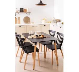 PACK 4 SILLAS WINDSOR DE POLIPROPILENO PARA COMEDOR CON PATAS DE MADERA