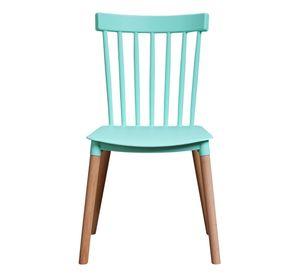 PACK 4 SILLAS WINDSOR DE POLIPROPILENO PARA COMEDOR CON PATAS DE MADERA