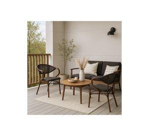 Silla Bistro Parisina Textileno con reposabrazos - Café Oscuro
