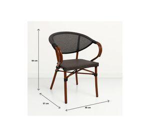 Silla Bistro Parisina Textileno con reposabrazos - Café Oscuro