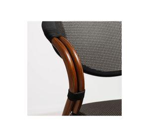 Silla Bistro Parisina Textileno con reposabrazos - Café Oscuro