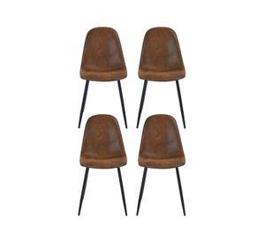 PACK 4 SILLAS DE COMEDOR CON ASIENTO ECOCUERO TRENDY