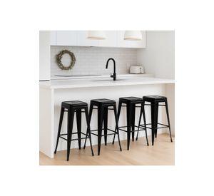 Pack de 4 Pisos Taburetes Tolix Altos - Negro
