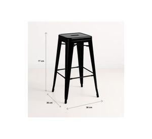 Pack de 4 Pisos Taburetes Tolix Altos - Negro