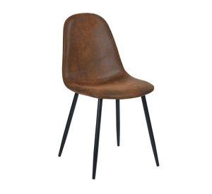 SILLA DE ECOCUERO TRENDY CON BASE NEGRA